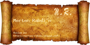 Merten Rabán névjegykártya